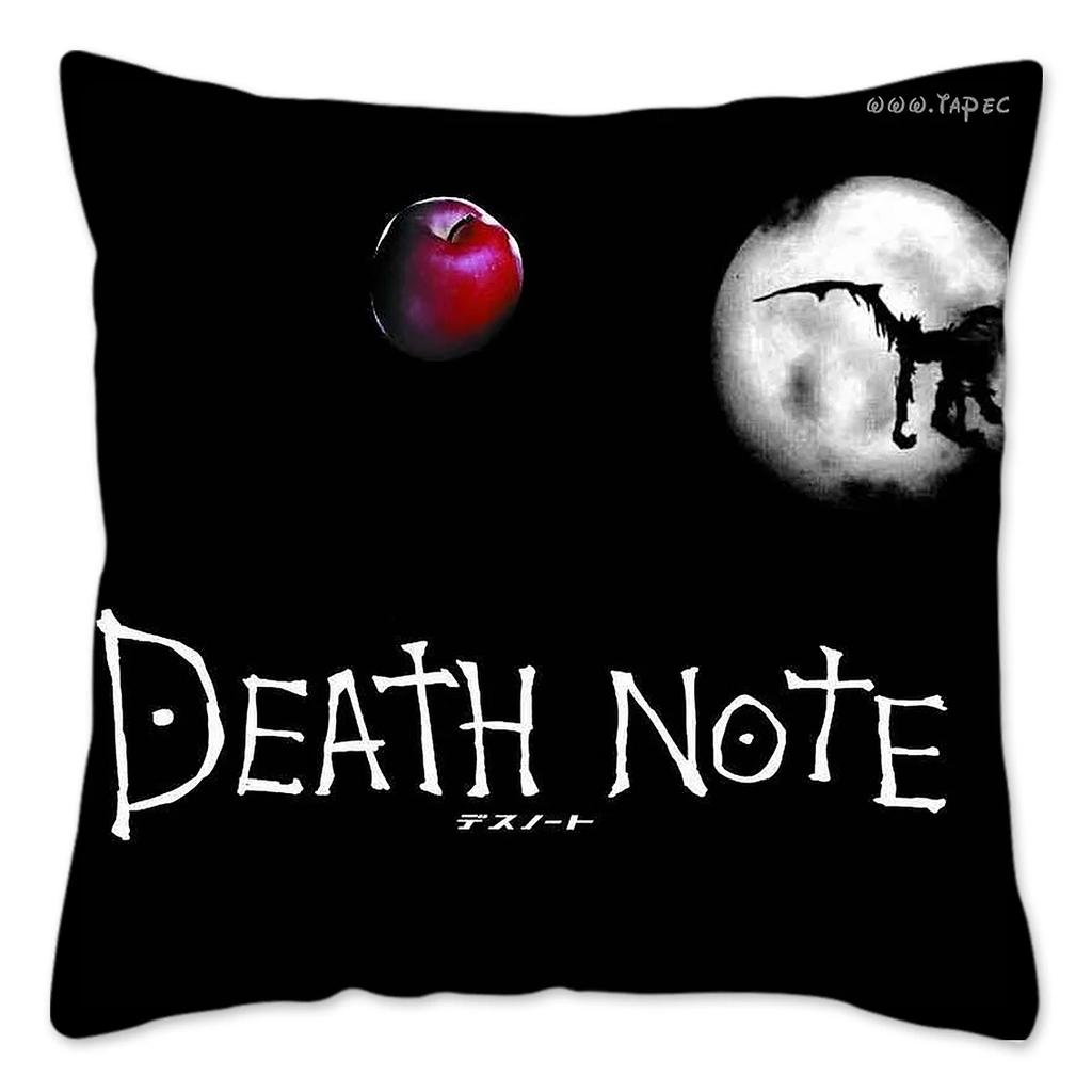 Чехол для подушки Anime DEATH NOTE, украшение для дома, полиэстер, чехол для подушки для дивана, чехол для подушки, многоразовый, Funda Cojines 45x45