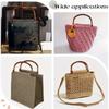 1PC D-Shaped Wood Bag Handle Purse Handbag Handle Replacement Rattan Woven Bag Handle Burlywood for Handmade Bag Straws Beach Canvas Handbags