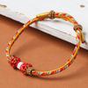 Dunhuang Handmade Red Bracelet for Women and Men, DIY Tibetan Style with Optional Gold Beads