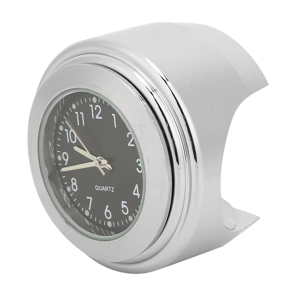 Водонепроницаемые мотоциклетные часы с хромированным покрытием, часы с циферблатом для велосипеда для рулей 7/8 дюйма - 1 дюйм, черный циферблат