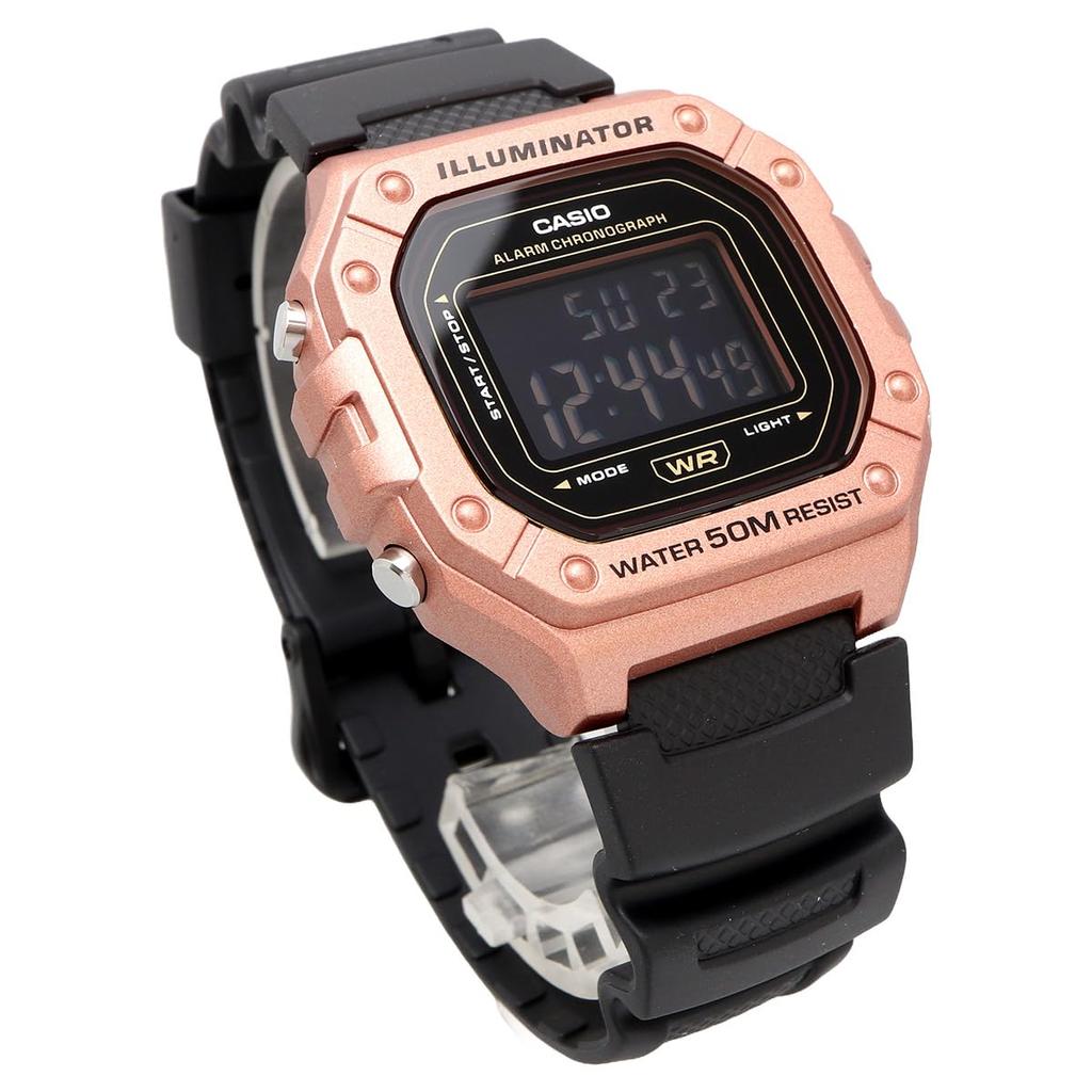 Casio Standard Digital Wristwatch and Copper Brown Overseas Model W-218HM-5BV, Men's Women's, Metallic, [Used]
