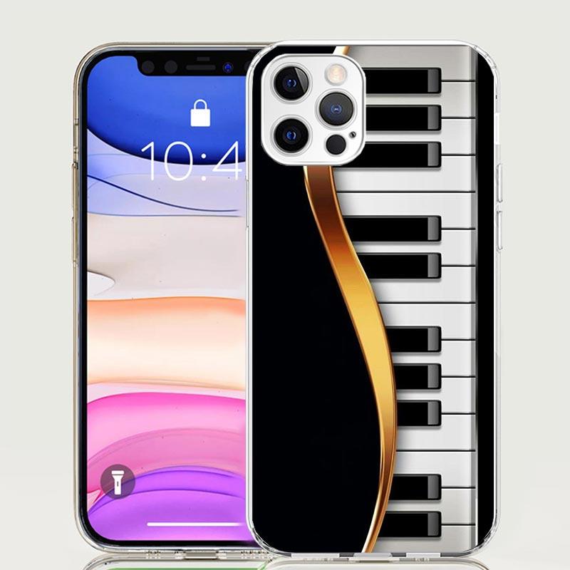 Чехол для телефона Музыкальный Пианино Клавиатура для Apple iPhone 17 Air 16 15 Plus 14 + 13 Mini 12 11 Pro Max 7 8 SE 16Max Мягкий Чехол Coqu