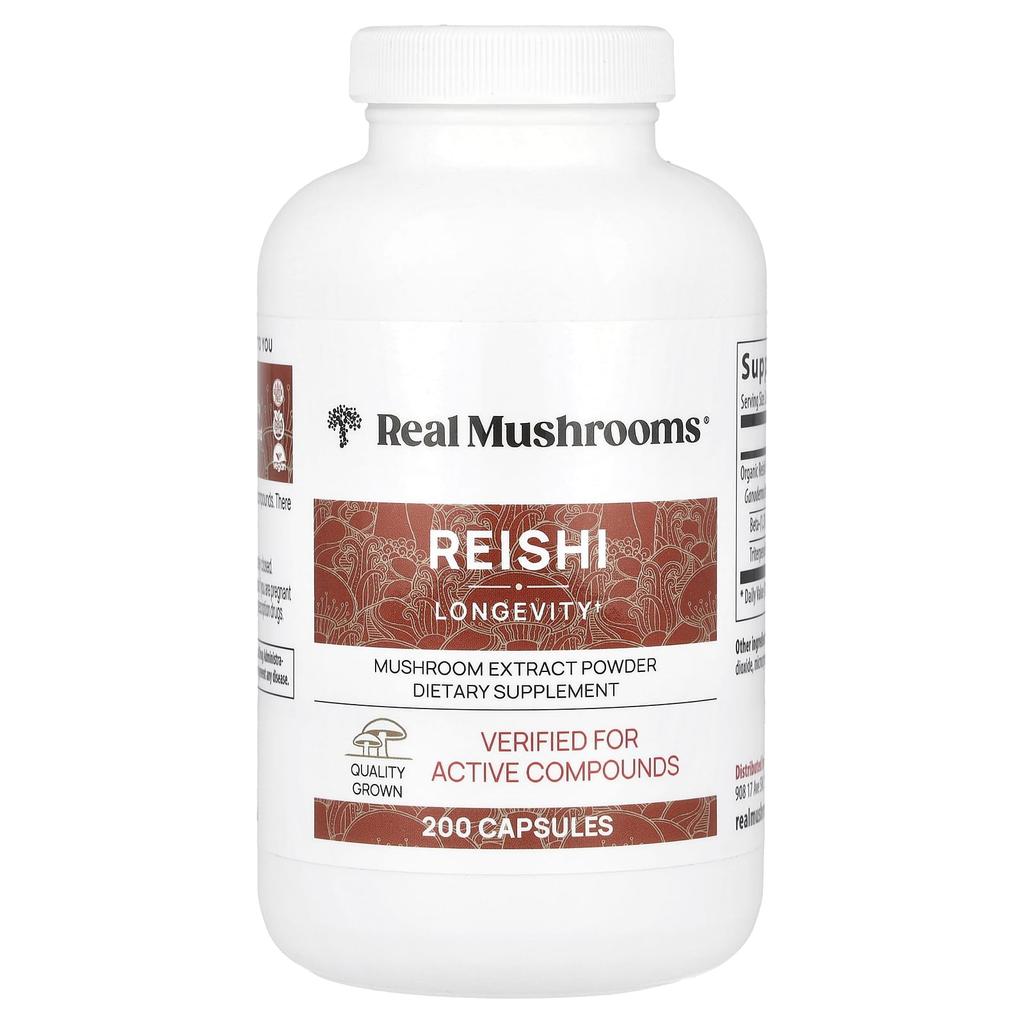 Reishi Mushroom, Mushroom Extract Powder, 200 Capsules