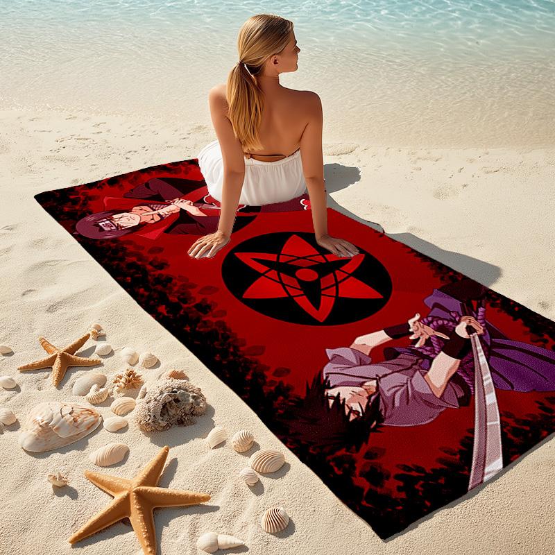 Japanese anime cartoon NARUTO famous Uzumaki Naruto beach towel Outdoor camping Beach towel for vacation swim Outdoor pool Absorbent bath towel Y8