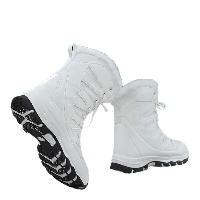 Зимние уличные дорожные спортивные Северо-восточные большого размера снежные ботинки женские бархатные теплые полусапоги женские ботинки лыжные походные ботинки