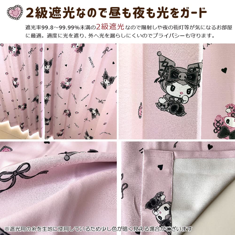 Sanrio Kuromi My Melody Midnight Mello Ткань Класс 2 Затемняющие Теплозащитные Шторы Комплект из 4 шт Ширина 100 x 178 см Длина Sanrio SANRIO My Melody