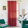 Готовая штора из полированной хлопково-льняной ткани, рождественское украшение, красная клетка, американские шторы