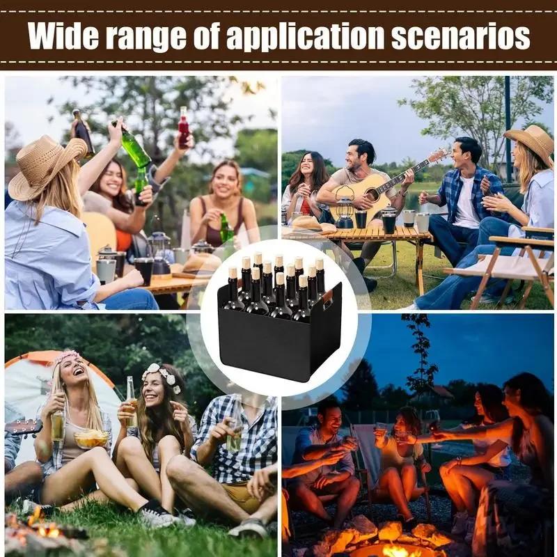 Складная сумка для 12 бутылок вина 37X32X27СМ Портативный съемный держатель для жидкости Защита для свадьбы Кемпинг Пикник Подарок