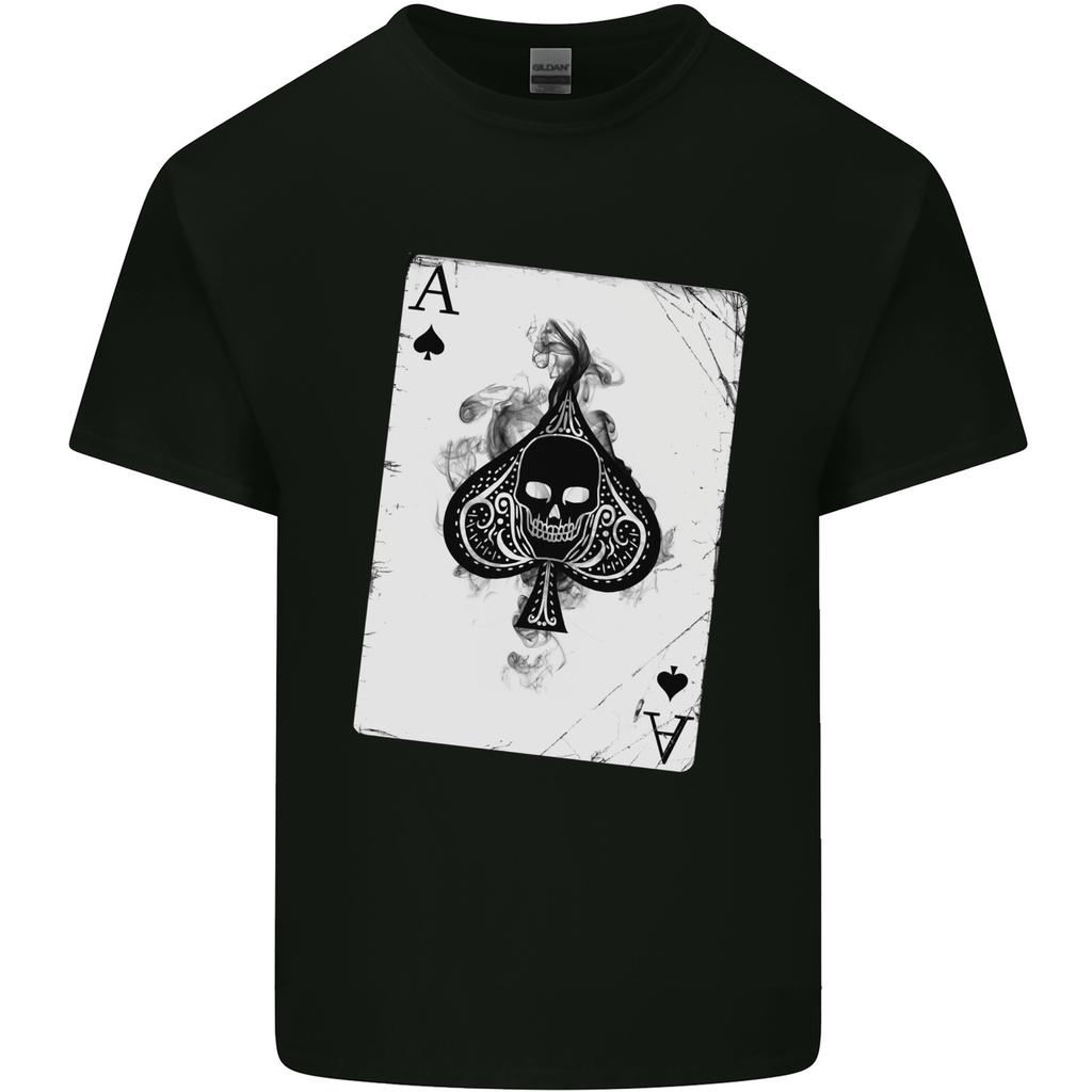Smokinig Ace of Spades Skull Biker Heay Metal Mens Light Cotton T-Shirt