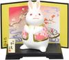 Akiho 2023 Zodiac Rabbit Good Luck Crepe Lucky Rabbit White Small (Medium)