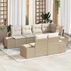 VidaXL 7-piece Garden Sofa Set with Beige Cushions In Poly Rattan 3347101