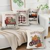 Thanksgiving Pillow Maple Leaf Car Halloween Pumpkin Cushion Cushion Cover Pillow Cover Linen Embroidery