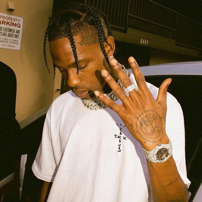 Cross-border trendy brand Travis Scott hip-hop singer micro-logo printed short-sleeved t-shirt men's and women's high street half-sleeves