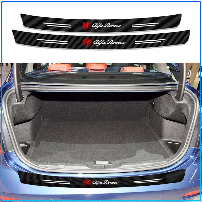 1pcs Carbon Fiber Car Trunk Rear Bumper Sticker Guard Plate Protector For Alfa Romeo 147 159 156 Giulietta Giulia Mito Spider Alpha Nheadrest