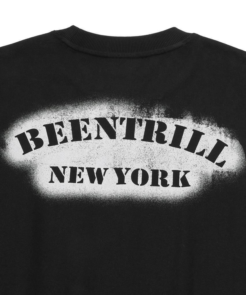 Свитшот BEENTRILL Bny с трафаретной росписью (черный)