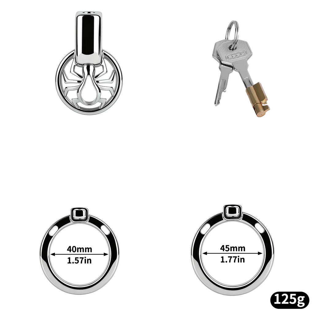 LEZEE Stainless Steel Male Chastity Cage Spider Hollow Out Chastity Lock Open Type Penis Lock Men BDSM Cock Cages BDSM Sex Toys
