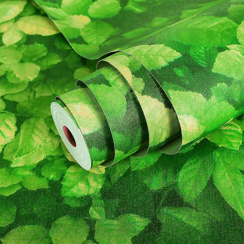 Самоклеящиеся обои Зеленый лист Фреска Зеленое растение Стена фона гостиной Домашнее украшение Строительные материалы Обои