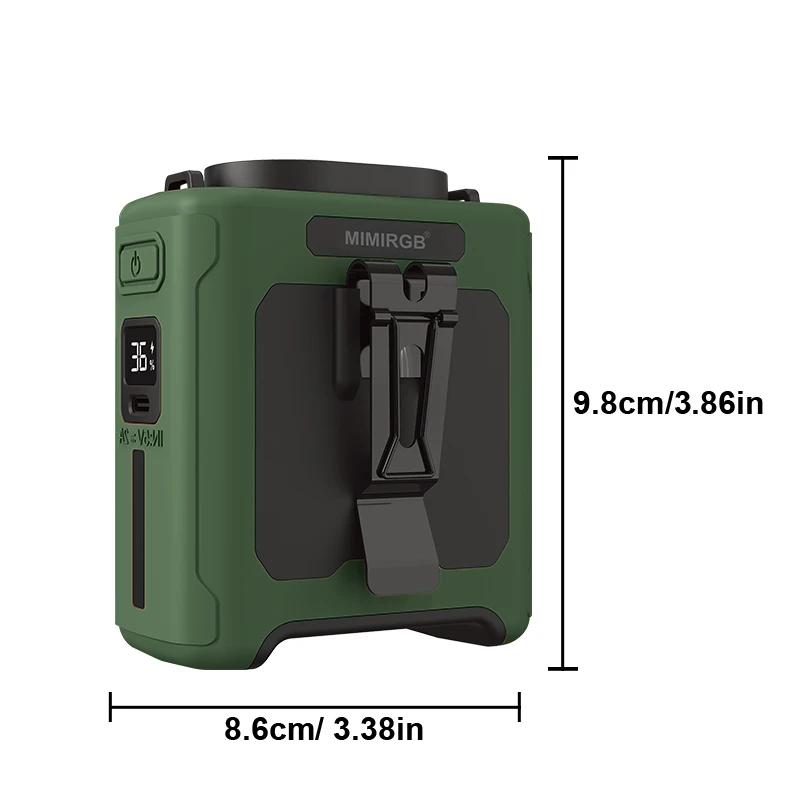 10000mAh Outdoor Portable Waist Fan Hanging Neck Fan Strong Wind with Power Bank LED Lighting Outdoor Sports Work Lights