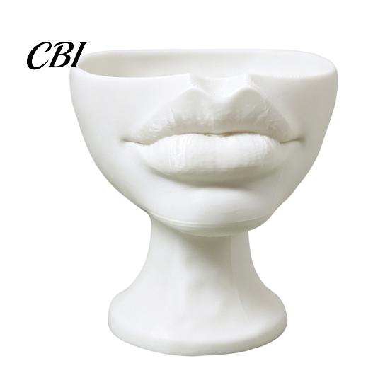 Succulents Plant Pot 3D Printed Lip-Shaped Flower Pot, Artistic Sculptural Planter with Matte Finish, Multifunctional Minimalist Desk Decor for Living