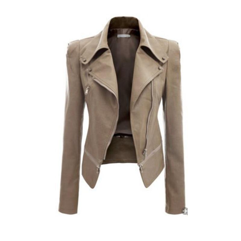 Модная женская замшевая мотоциклетная куртка, тонкое коричневое пальто из мягкой кожи с полной подкладкой