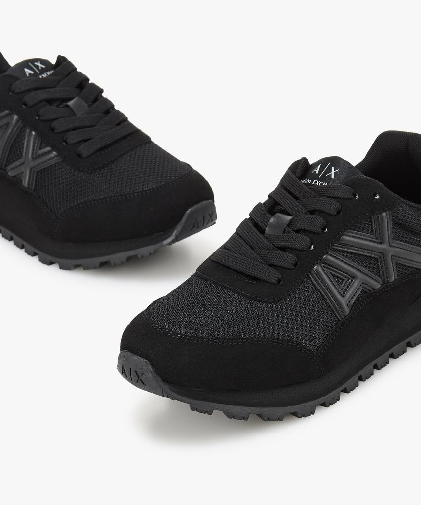 Женские сетчатые кроссовки Armani Exchange с тисненым логотипом _Черный_A425375506