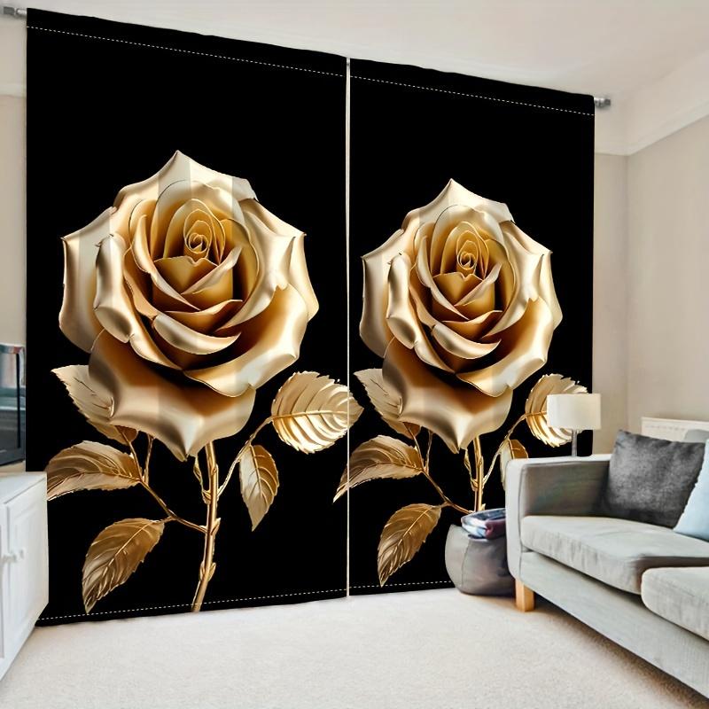 Комплект из 2 предметов, современные шторы с цветочным принтом и пионами, светофильтрующий карманный дизайн для спальни, гостиной, кухни, офиса, декора