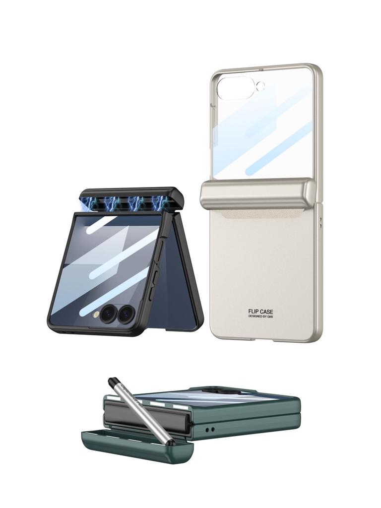 Чехол для Samsung Z Flip7: Модный Магнитный Защитный Чехол с Держателем для Стилуса
