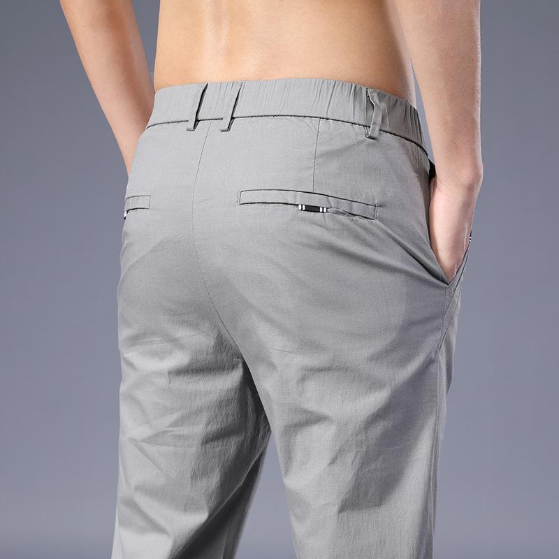 Молодежные эластичные корейские повседневные узкие мужские брюки Nine-Point