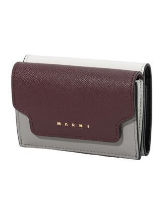 Женский трехскладной кошелек Marni, Цвет Dark Port Dolphin, Натуральная белая кожа, Один размер (PFMOW02U23LV520 Багажник)