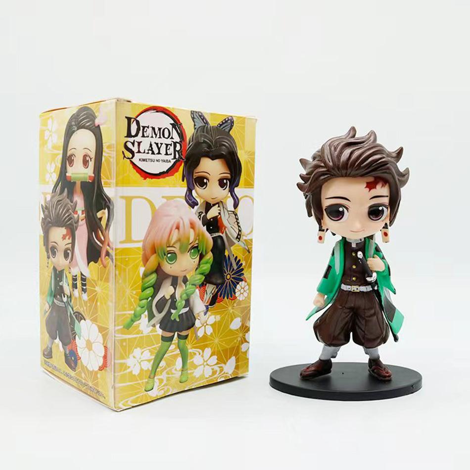 Demon Slayer 8Pcs/Set Q Version Figures Tanjiro Nezuko Rengoku Mitsuri PVC Collectible Model Toy Gift for Anime Fans