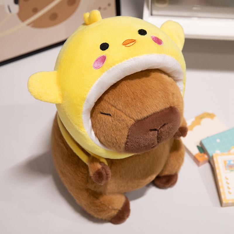 Cute Capybara Plush Toy 22 28 38CM Soft Simulation Cosplay Pig Dinosaur Chick Shark Doll Perfect Gift for Kids