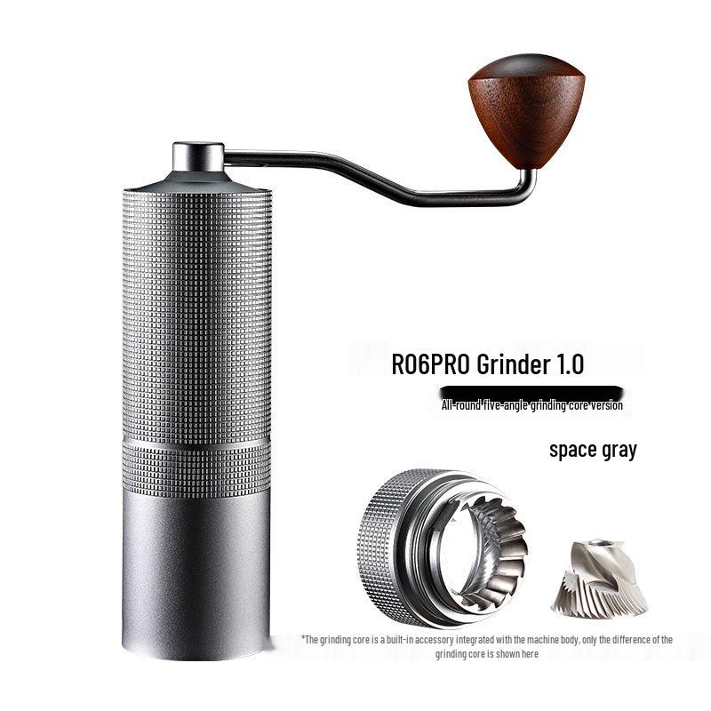Stainless Steel Hand-Crank Coffee Grinder with External Adjustment for Italian Coffee