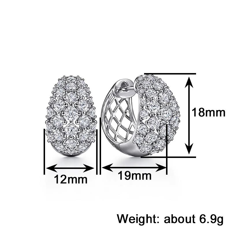 Xiaomi Huitan Geometric Design Women Hoop Earrings Full Bright CZ Fashion Lady Party Wedding Accessories Charming Jewelry for Daily