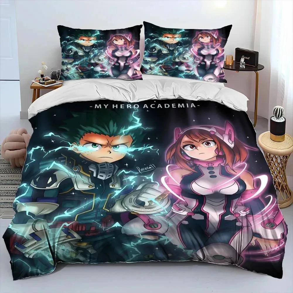 Anime My Hero Academia Izuku Deku Bedding Set Twin Queen Size Duvet Cover Pillowcase for Boys Girls