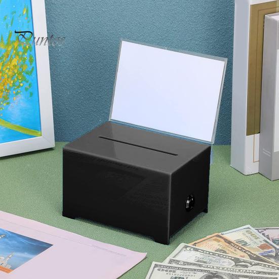 Акриловый ящик для пожертвований с замком Большая вместимость Высокопрочный ударопрочный легкий школьный ящик для голосования Ящик для предложений