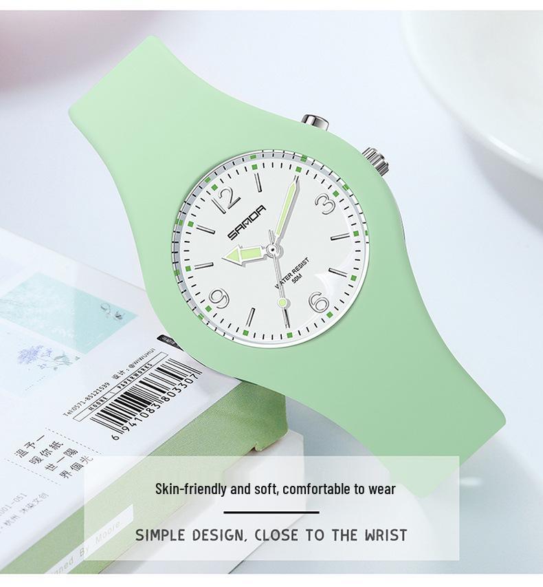 Sanda Макаронный цвет Флуоресцентные Водонепроницаемые Спортивные Часы для Мужчин и Женщин