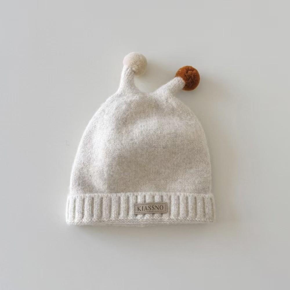 Warm Pompom Baby Infant Cap Solid Color Pullover Hat Cute Toddler Yarn Beanies Daily Wear