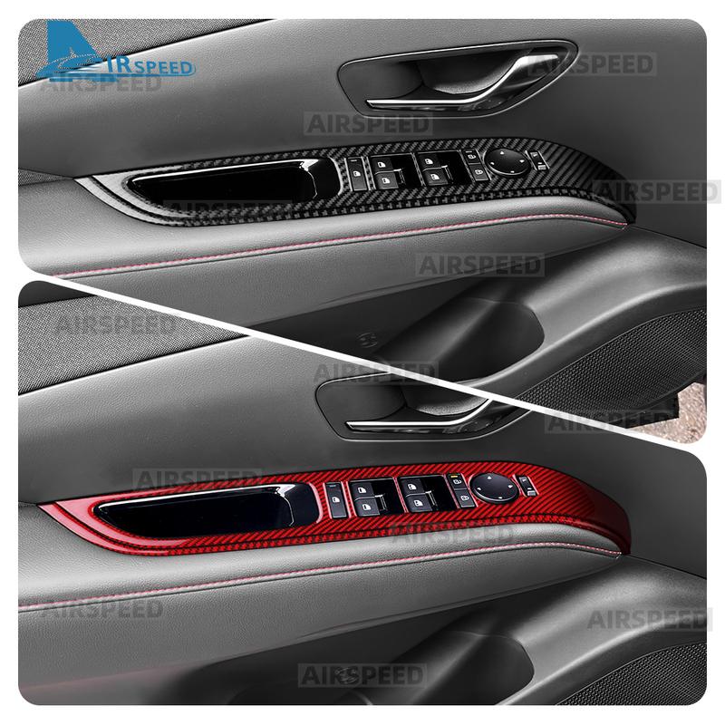 Real Soft Carbon Fiber Trim for Hyundai Tucson 2025 2026 2027 LHD RHD Window Control Switch Panel Frame Car Interior Accessories
