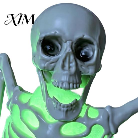 Outdoor Scary Lawn Decor Halloween Half Body Skeleton Decoration, Realistic Spooky Light Up Plastic Figure for Graveyard, Haunted House, Yard,