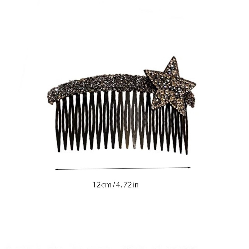 Acrylic Rhinestone Star Hair Comb Pentagram Star Extra Hair Holder  Daily
