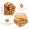 Narrow Tall Lid Storage Box Baskets Woven Magazine Plastic Home Kitchen Toy Vegetable Picnic Containers With Handles