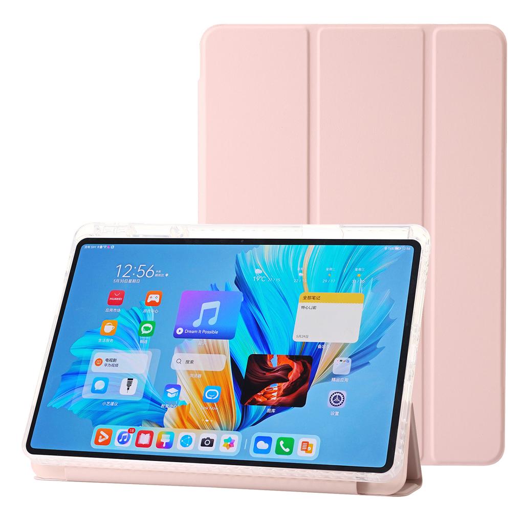 Для Huawei MatePad 11.5 S (2025)/Чехол для MatePad 11.5 S с подставкой-книжкой, из ПУ-кожи + ТПУ + прозрачного акрила, цвет Черновато-зеленый
