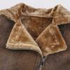 Men's Lamb Fur Leather Jacket - Thick, Warm Motorcycle Coat, Casual Large Size for Europe and America.