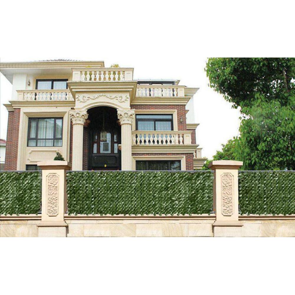 Растения Плюща Искусственные Искусственные Забор для Конфиденциальности Длинный Экран Раздвижной Зеленый Пластик Декор для Дома и Сада Устойчивость к Высоким Температурам