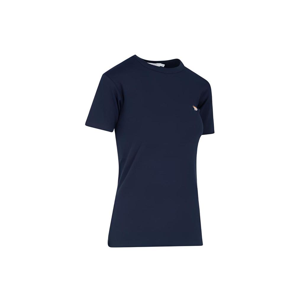 Maison Kitsune Fox Patch Round Neck Short Sleeve T-Shirt Women tops FW00140KJ0012-P480