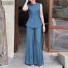 Women Sleeveless Vest and Pants Summer Two Piece Suit Sets