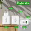 60W USB PD Fast Charger 3 Ports EU/US Plug Wall Charger Adapter For iPhone 15 14 Xiaomi Samsung  USB C Phone Charger