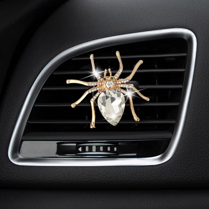 Diamond Crystal Spider Car Air Fresheners Air Vent Clips Cute Auto Diffuser Vent Clip Interior Decor Car Accessories for Women