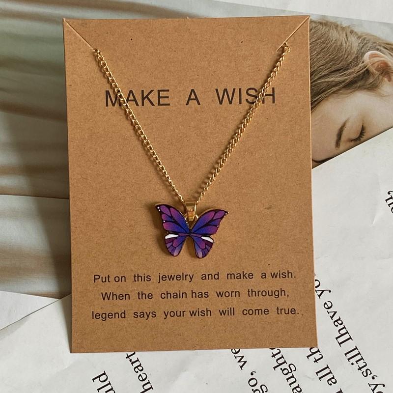 Fashion Women Necklace Korea Style New Butterfly Pendant Necklace Gift For Girl Cute Lovely Neck Jewelry Wholesale Dropshipping