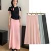 2025 Легкая европейская модная юбка-полуториана Европейская и американская женская одежда Новый стиль Эластичная талия Заниженная юбка А-силуэта Длинная юбка